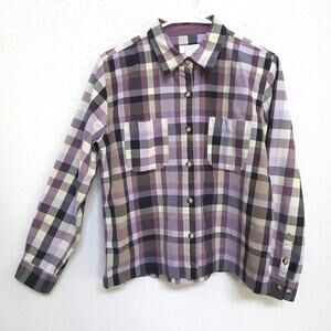 Plaid Shirt Christopher Banks Womens Medium Cotton Button Up Casual Fall Winter